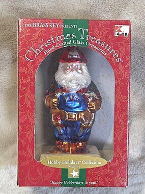 VTG Brass Key Christmas Treasures “Mr. Fix-It” Santa Ornament 2000 K-Mart MIB